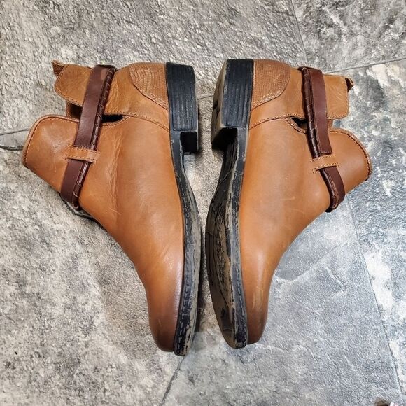 OTBT Low Rider Butterscotch Tan Burnished Leather Strappy Ankle Boots Booties - Picture 4 of 9